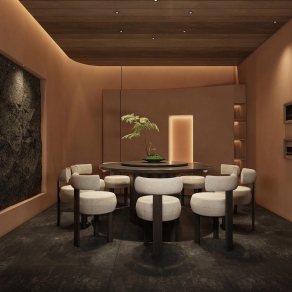 侘寂火锅店包间3D模型下载